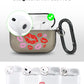 RockMax for AirPods Pro 3 Case Cover with Art Skin, Cute TPU AirPods Case with Keychain Hook, Semi-Transparent Decorative Case for Women, Red Lips, Clear Black
