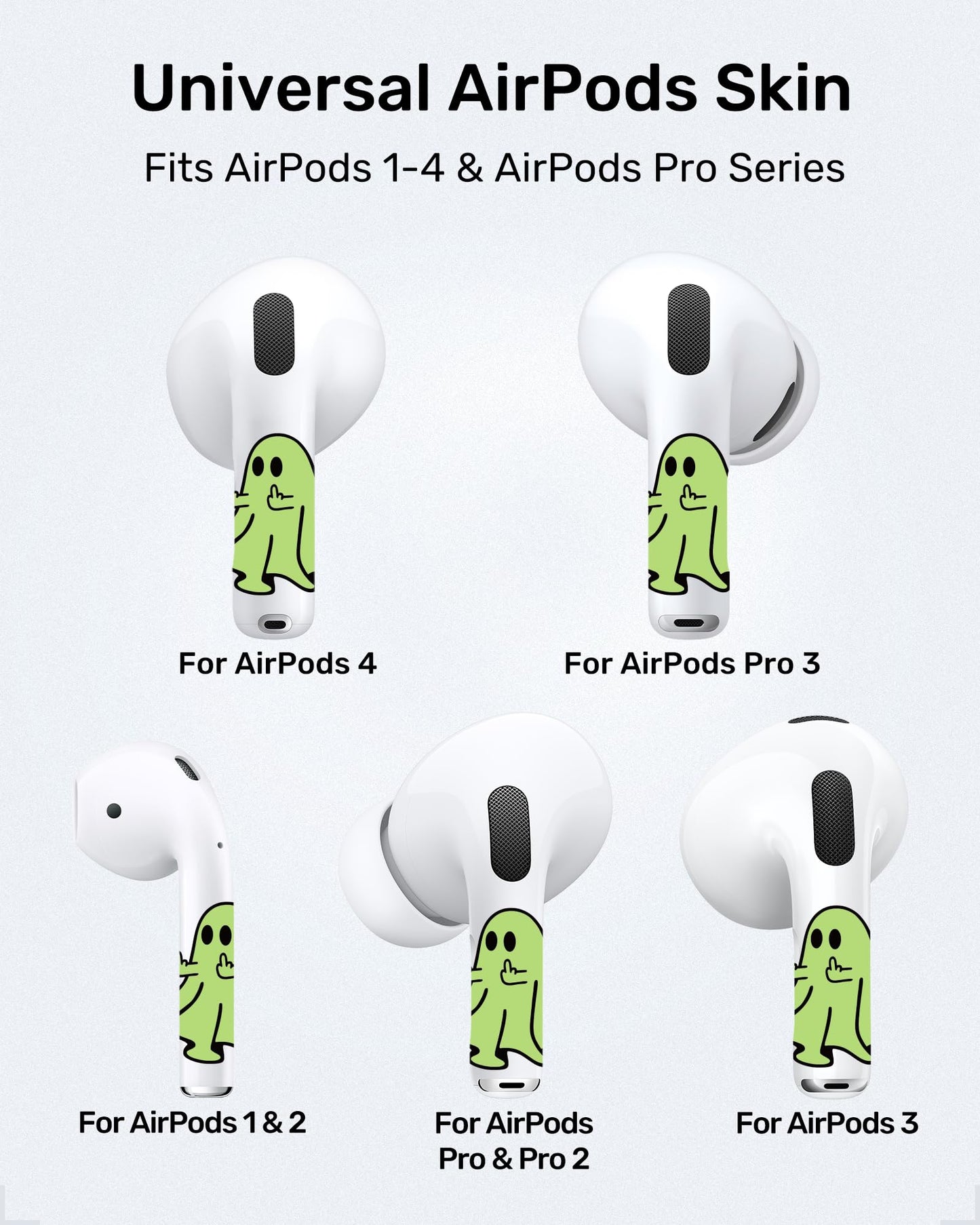 RockMax for AirPod Skins, Luminous Glow in The Dark Decal Stickers for Ear Buds, DIY Pop Art Tattoos for AirPods Pro 2nd Generation, Durable, Easy to Identify, Present for Women and Men(Universal)