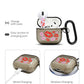 RockMax for AirPods 4 Case Cover with Art Skin, Cute TPU AirPods Case with Keychain Hook, Semi-Transparent Decorative Case for Women, Red Lips, Clear Black