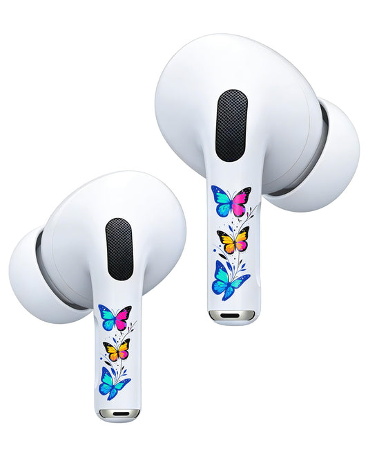 RockMax for AirPods 4 Skin Wraps, Helps Avoid Mix-Ups, Universal Fit for AirPods Pro 3/2/1 and Gen 1/2/3/4, Butterfly Sticker Cover, Gift for Women and Teens
