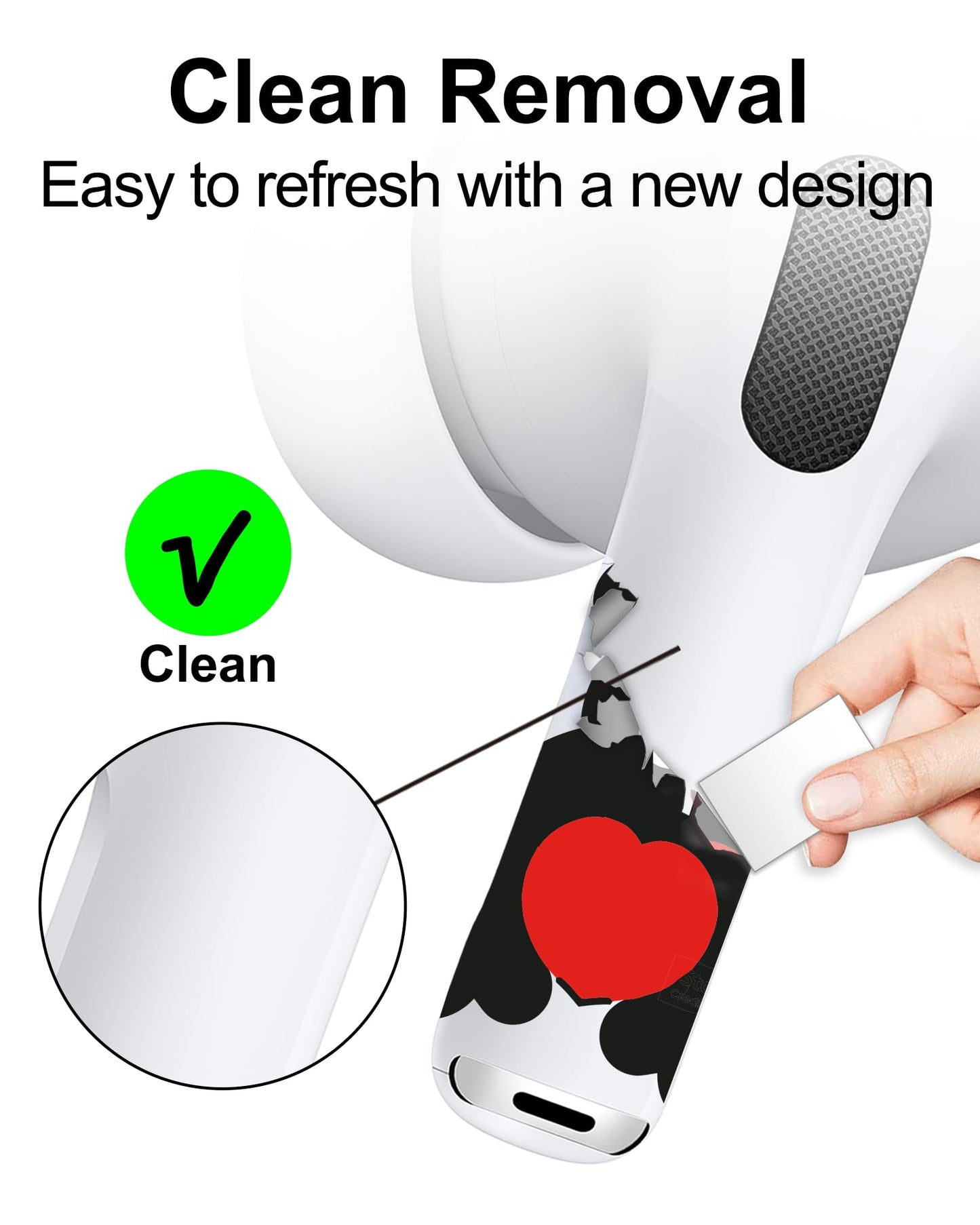 RockMax for AirPod Skin, Quickly Recognizable, Universal Fit for AirPods Pro 3/2/1 and Gen 1/2/3/4, Black Bear Sticker Cover, for Women and Teens