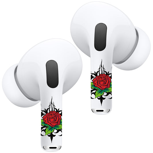 RockMax for AirPods 4 Skin, Easy to Identify, Universal Fit for AirPods Pro 3/2/1 and Gen 1/2/3/4, Red Rose Sticker Cover, Girly Gifts for Birthday and Party