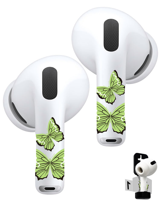 RockMax for AirPods 4 Glow Skin, Butterfly Sticker Wrap, Easy to Find with Distinct Decal, Case-Friendly, 3-Step Install, Compatible with AirPods Pro 1/2/3 and AirPod 1/2/3/4 (Universal Fit)