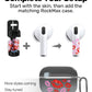 RockMax Ghost Sticker for AirPods, Easy to Identify, Universal Skin for AirPods Pro 3/2/1 and Gen 1/2/3/4, Black Wrap Cover, for Family
