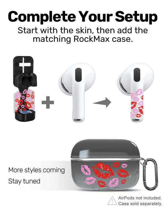 RockMax Ghost Sticker for AirPods, Easy to Identify, Universal Skin for AirPods Pro 3/2/1 and Gen 1/2/3/4, Black Wrap Cover, for Family