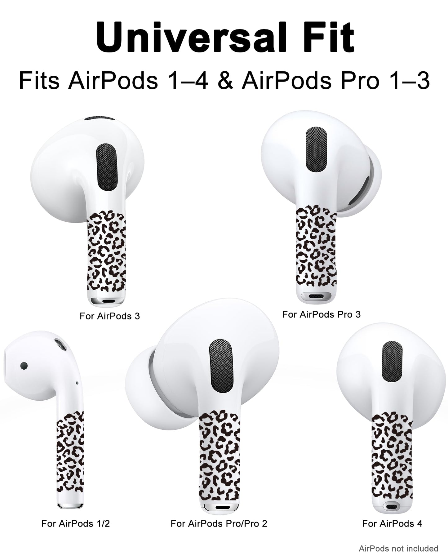 RockMax for AirPods 4 Skin，Universal Decal Sticker for AirPods Pro/Pro 2/Pro 3, Gen 1/2/3/4, Compatible with Clear AirPod Case, Durable Tattoo Wrap, Easy to Identify