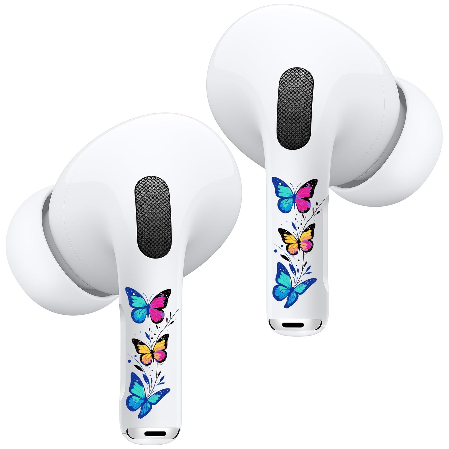 RockMax for AirPods 4 Skin Wraps, Helps Avoid Mix-Ups, Universal Fit for AirPods Pro 3/2/1 and Gen 1/2/3/4, Butterfly Sticker Cover, Gift for Women and Teens