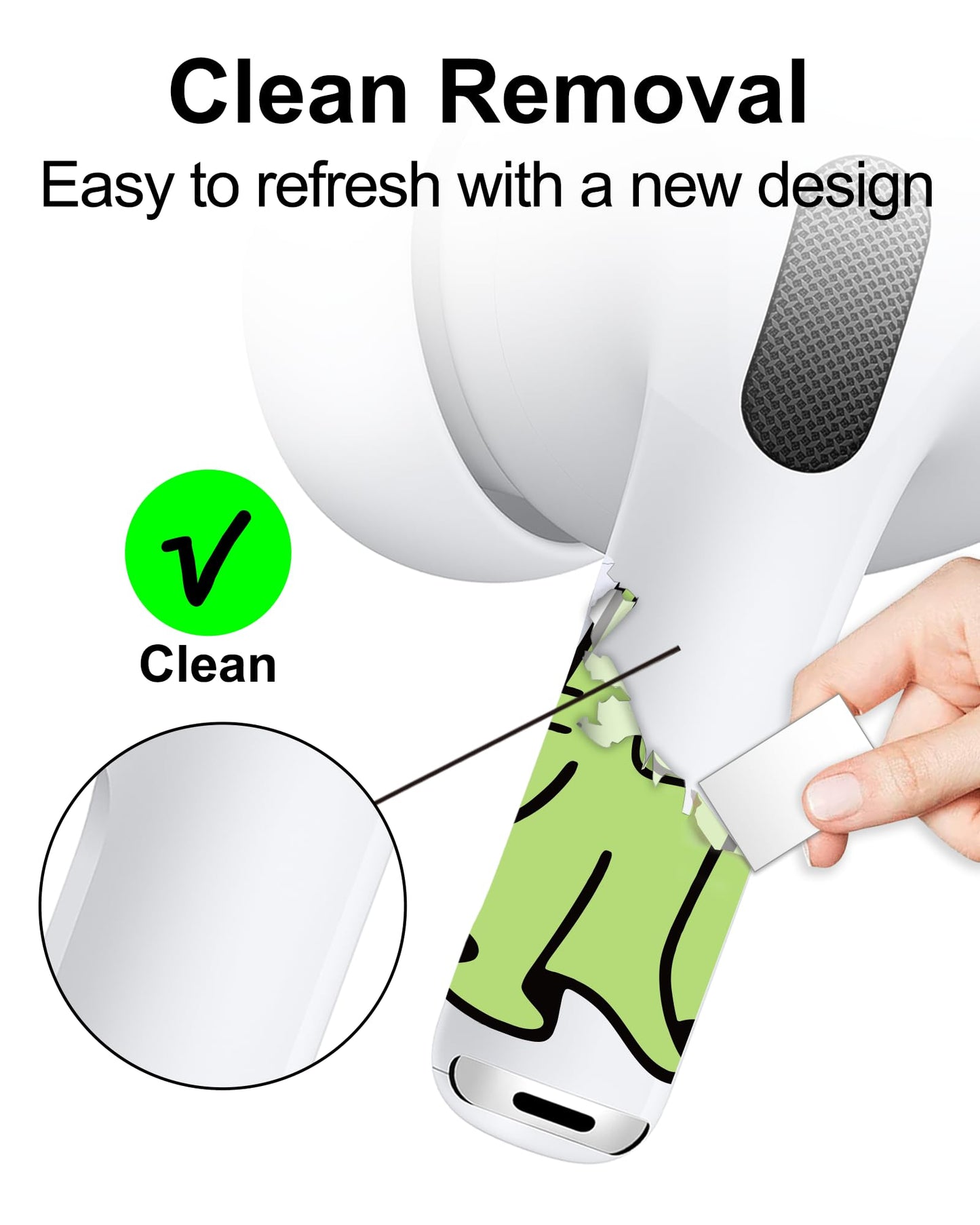 RockMax for AirPod Skins, Luminous Glow in The Dark Decal Stickers for Ear Buds, DIY Pop Art Tattoos for AirPods Pro 2nd Generation, Durable, Easy to Identify, Present for Women and Men(Universal)