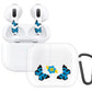 RockMax for AirPod 3rd Generation Case Cute, Clear Case with Black Keychain and Stylish Decal Stickers, Blue Butterfly Skin Wrap, Easy to Apply, for Teens and Women