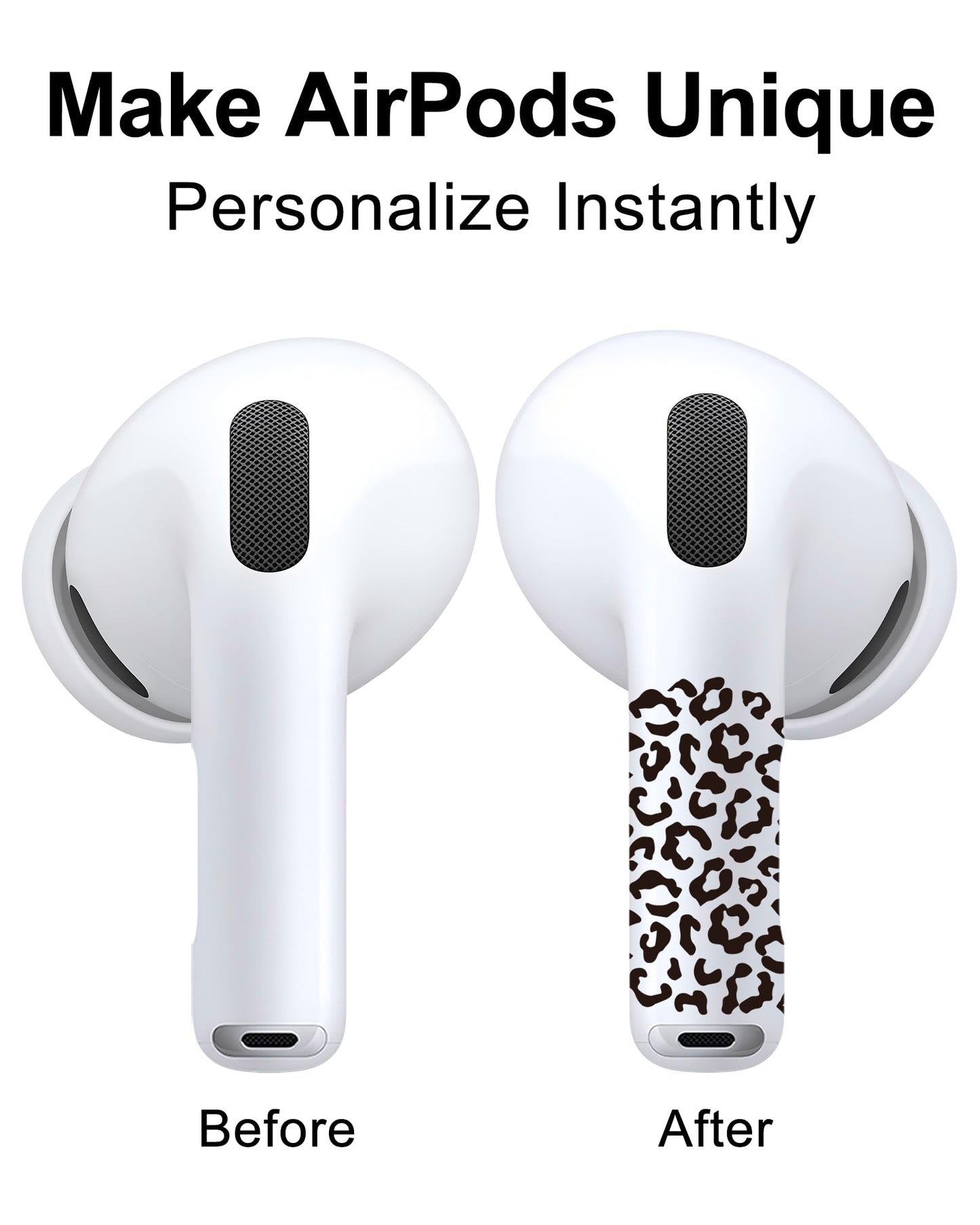 RockMax for AirPods 4 Skin，Universal Decal Sticker for AirPods Pro/Pro 2/Pro 3, Gen 1/2/3/4, Compatible with Clear AirPod Case, Durable Tattoo Wrap, Easy to Identify