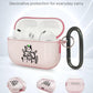 RockMax for AirPods Pro 3 Case Cover with Art Skin, Cute TPU AirPods Case with Keychain Hook, Semi-Transparent Decorative Case for Women, Cute Cat, Clear Pink