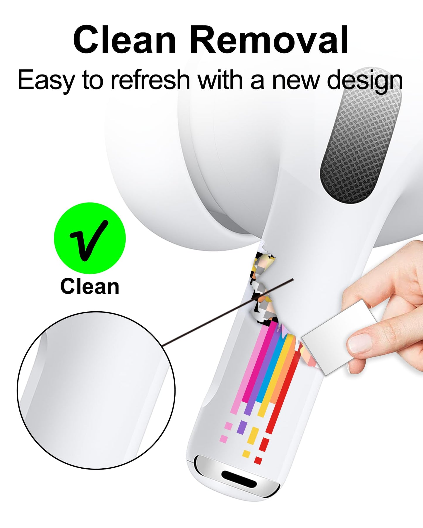 RockMax for AirPods Pro 2 Skin Cover, Distinguish Your AirPods, Universal Fit for AirPods Pro 3/2/1 and Gen 1/2/3/4, Star Sticker, Fun Gift for Boys and Girls