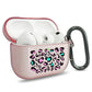 RockMax for AirPods Pro 3 Case Cover with Art Skin, Cute TPU AirPods Case with Keychain Hook, Semi-Transparent Decorative Case for Women, Leopard, Clear Pink