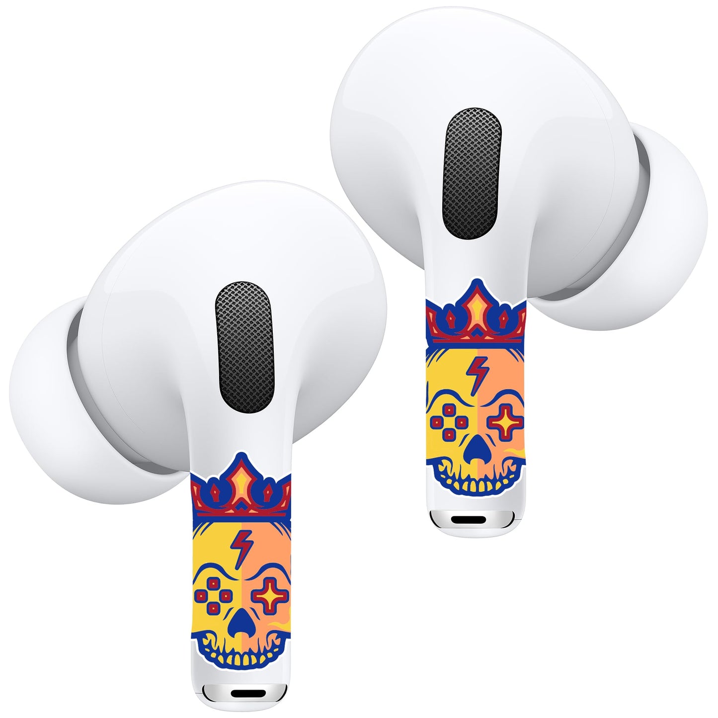 RockMax for AirPod Pro 2 Skin, Helps to Identify, Universal Fit for AirPods Pro 3/2/1 and Gen 1/2/3/4, Skull Sticker Cover, Stylish Gift for Women and Teens