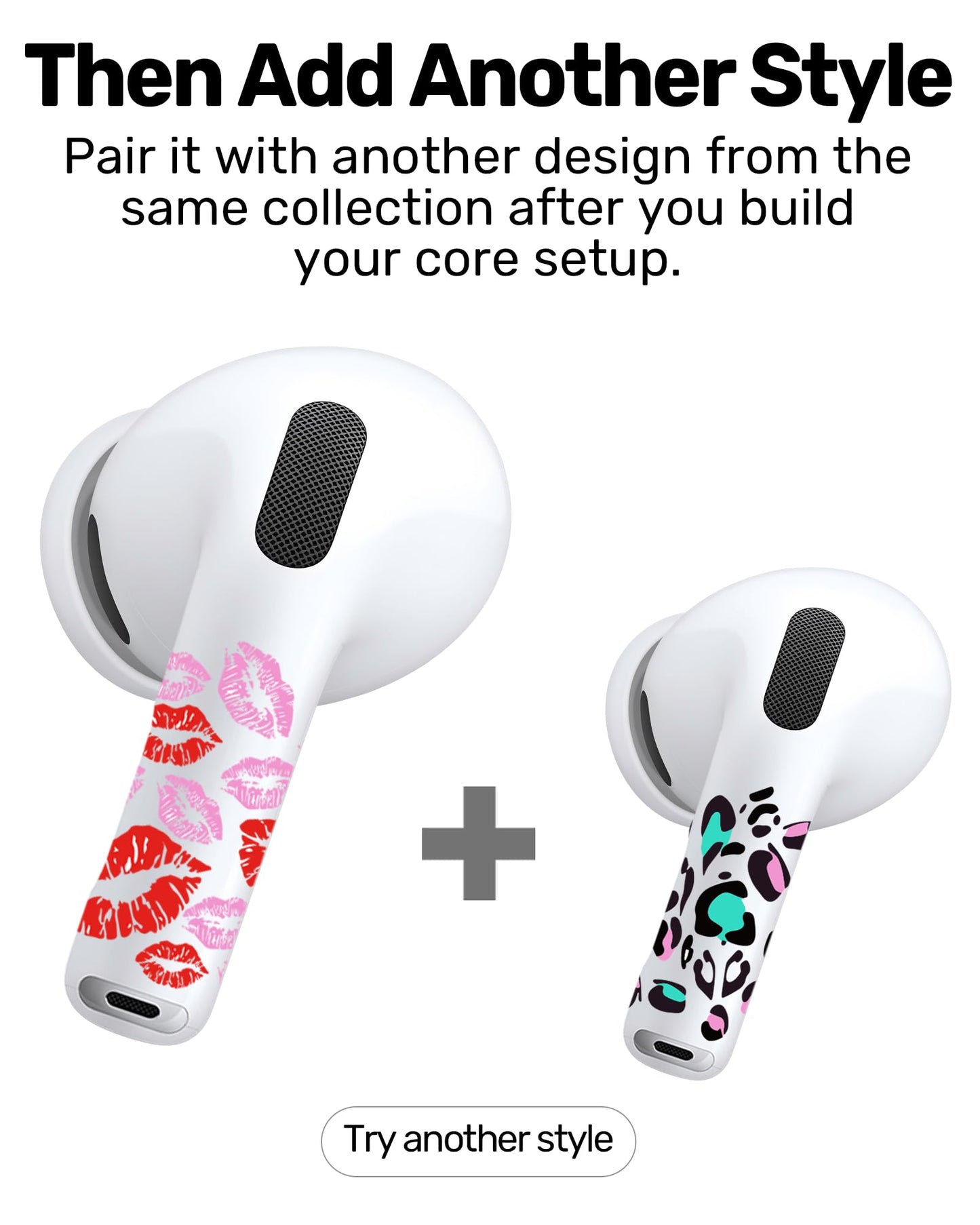 RockMax Ghost Sticker for AirPods, Easy to Identify, Universal Skin for AirPods Pro 3/2/1 and Gen 1/2/3/4, Black Wrap Cover, for Family