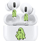 ROCKMAX for AirPods Glow in The Dark Skin Set, Spooky Ghost Earbud + Charging Case Stickers with Applicator & Spare, Universal Fit for AirPods 1/2/3/4 & Pro/Pro 2/Pro 3, Sweat-Resistant, Removable