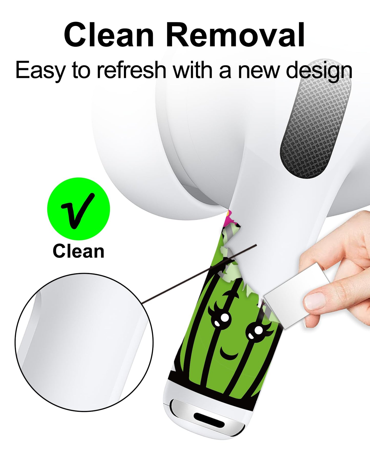 RockMax Universal Skin Wrap for AirPods, Easy to Identify, Cute Cactus Sticker Cover, Fit for AirPods Pro 3/2/1 and Gen 1/2/3/4, Fun Gift for Birthday