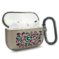 RockMax for AirPods Pro 3 Case Cover with Art Skin, Cute TPU AirPods Case with Keychain Hook, Semi-Transparent Decorative Case for Women, Leopard, Clear Black