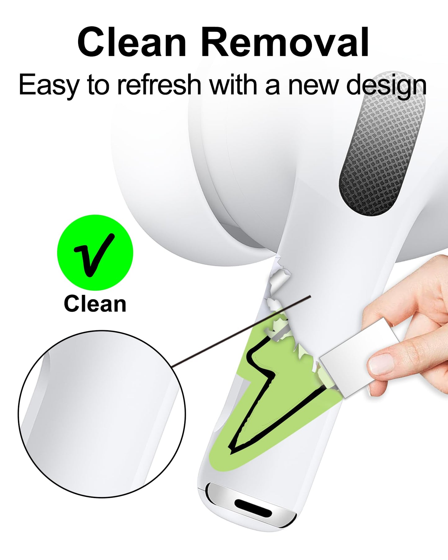 RockMax for AirPod Skins, Luminous Glow in The Dark Lightning Stickers for Ear Buds, Custom DIY Tattoos for All AirPods, Durable, Easy to Identify, Present for Women and Men