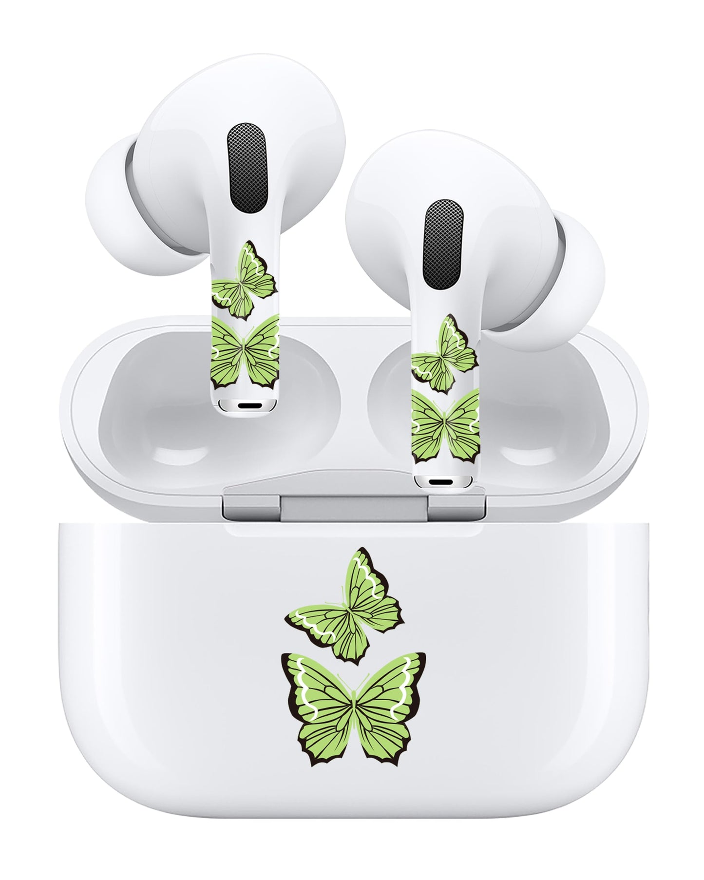 ROCKMAX for AirPods Glow in The Dark Skin Set, Butterfly Earbud + Charging Case Stickers with Applicator & Spare, Universal Fit for AirPods 1/2/3/4 & Pro/Pro 2/Pro 3, Sweat-Resistant, Removable