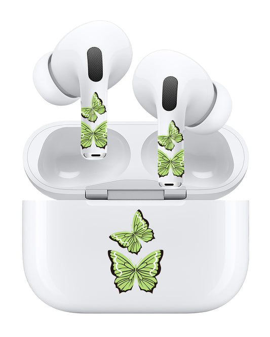 ROCKMAX for AirPods Glow in The Dark Skin Set, Butterfly Earbud + Charging Case Stickers with Applicator & Spare, Universal Fit for AirPods 1/2/3/4 & Pro/Pro 2/Pro 3, Sweat-Resistant, Removable