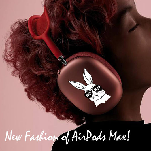 ROCKMAX Bunny Sticker for AirPods Max, Lovely Decal Skin for Wireless Headphones, Stylish Rabbit Accessories Compatible to AirPods Max Case Cover, Unique Gift for Teens, with Cleaning Kit