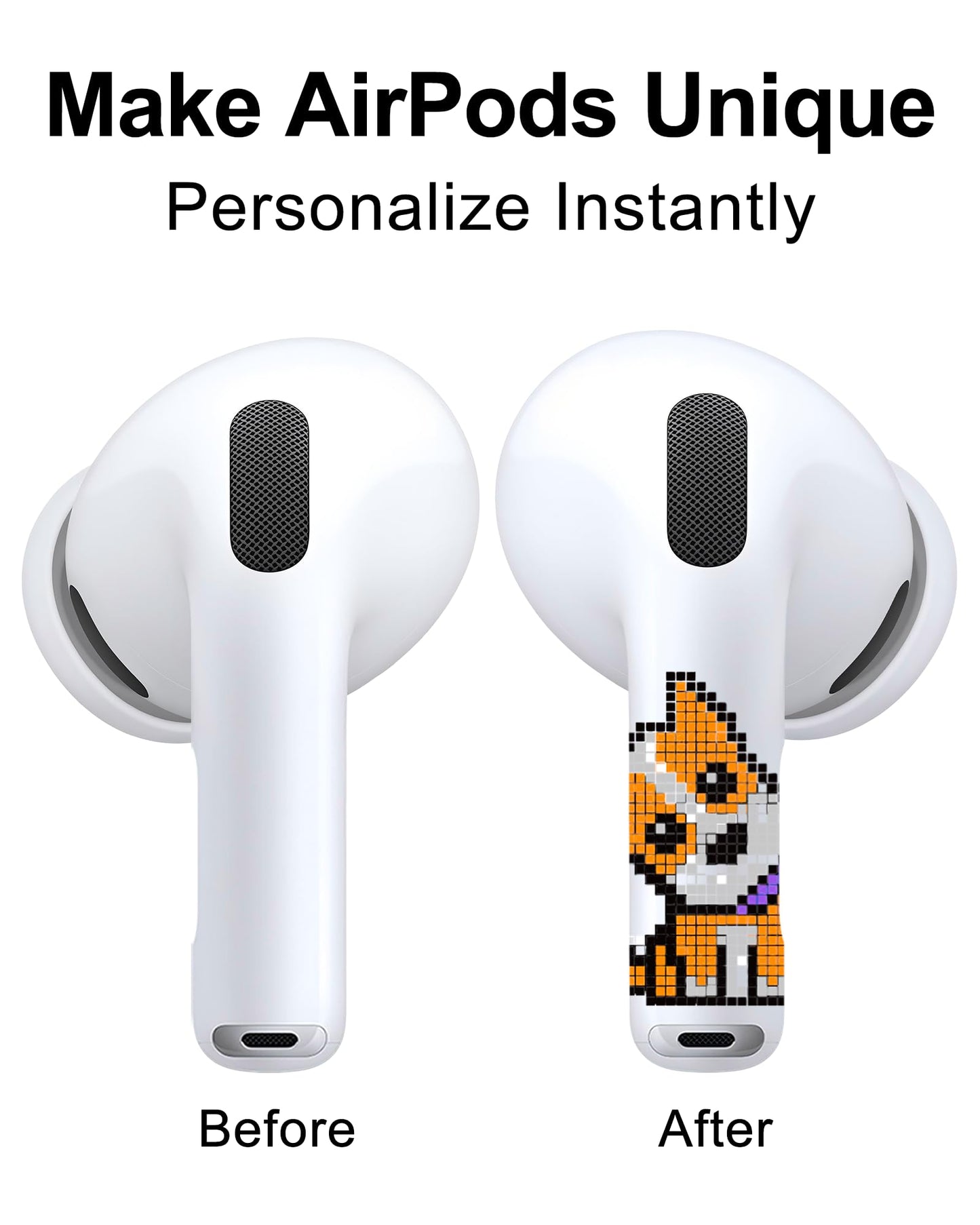 RockMax for AirPod Skin, Quickly Recognizable, Universal Fit for AirPods Pro 3/2/1 and Gen 1/2/3/4, Yellow Dog Sticker Cover, for Women and Teens