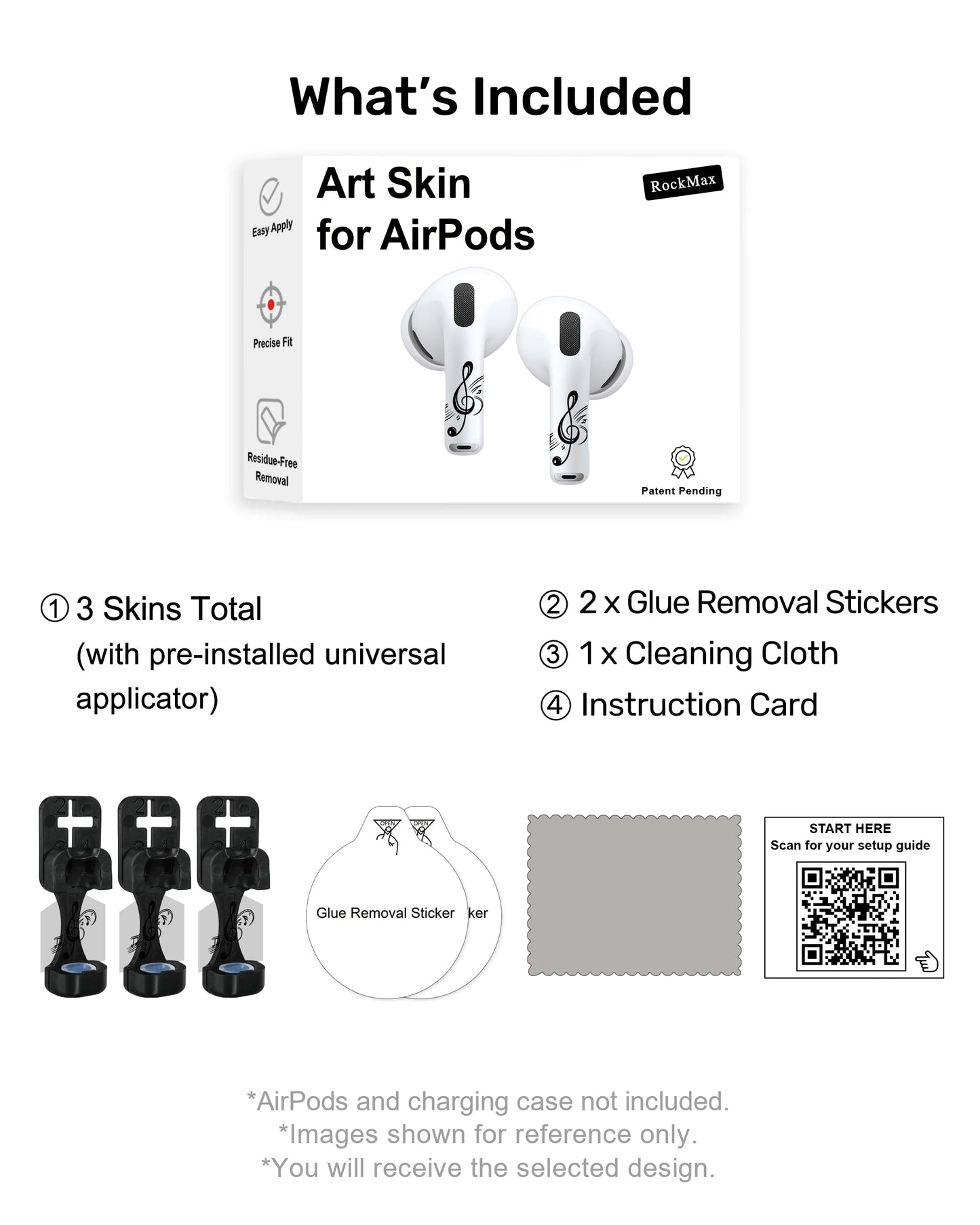 RockMax for AirPod Stickers, No More Mix-Ups, Universal Fit for AirPods Pro 3/2/1 and Gen 1/2/3/4, Number 1 Skin Cover, Custom Gift for Women and Teens