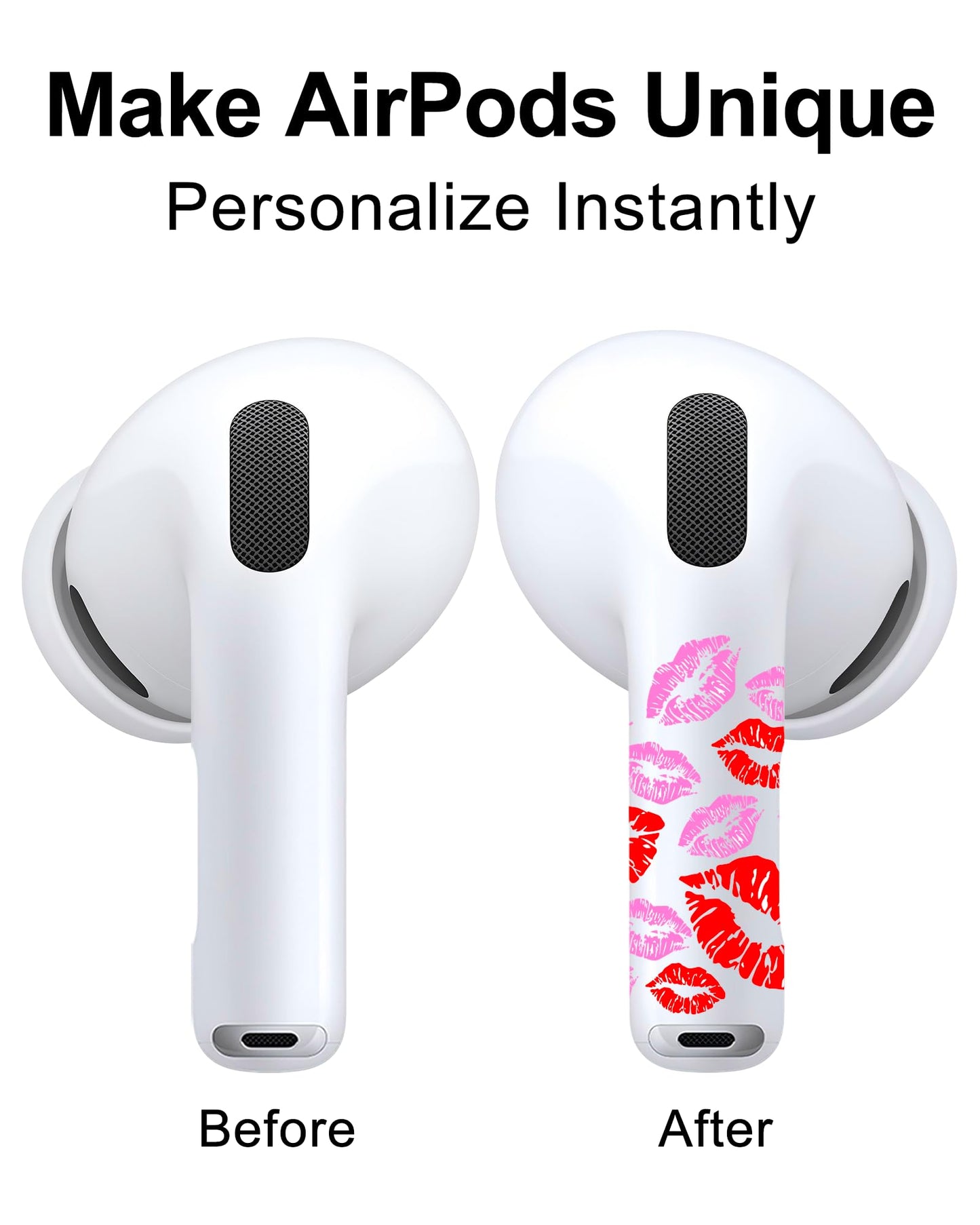 RockMax for AirPods 4/Pro/Pro 2/Pro 3 Skin, Universal Decal Sticker for Air Pods Custom, Compatible with AirPods Case Pink, Durable Tattoo Wrap, Easy to Identify