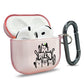 RockMax for AirPods 4 Case Cover with Art Skin, Cute TPU AirPods Case with Keychain Hook, Semi-Transparent Decorative Case for Women, Cute Cat, Clear Pink