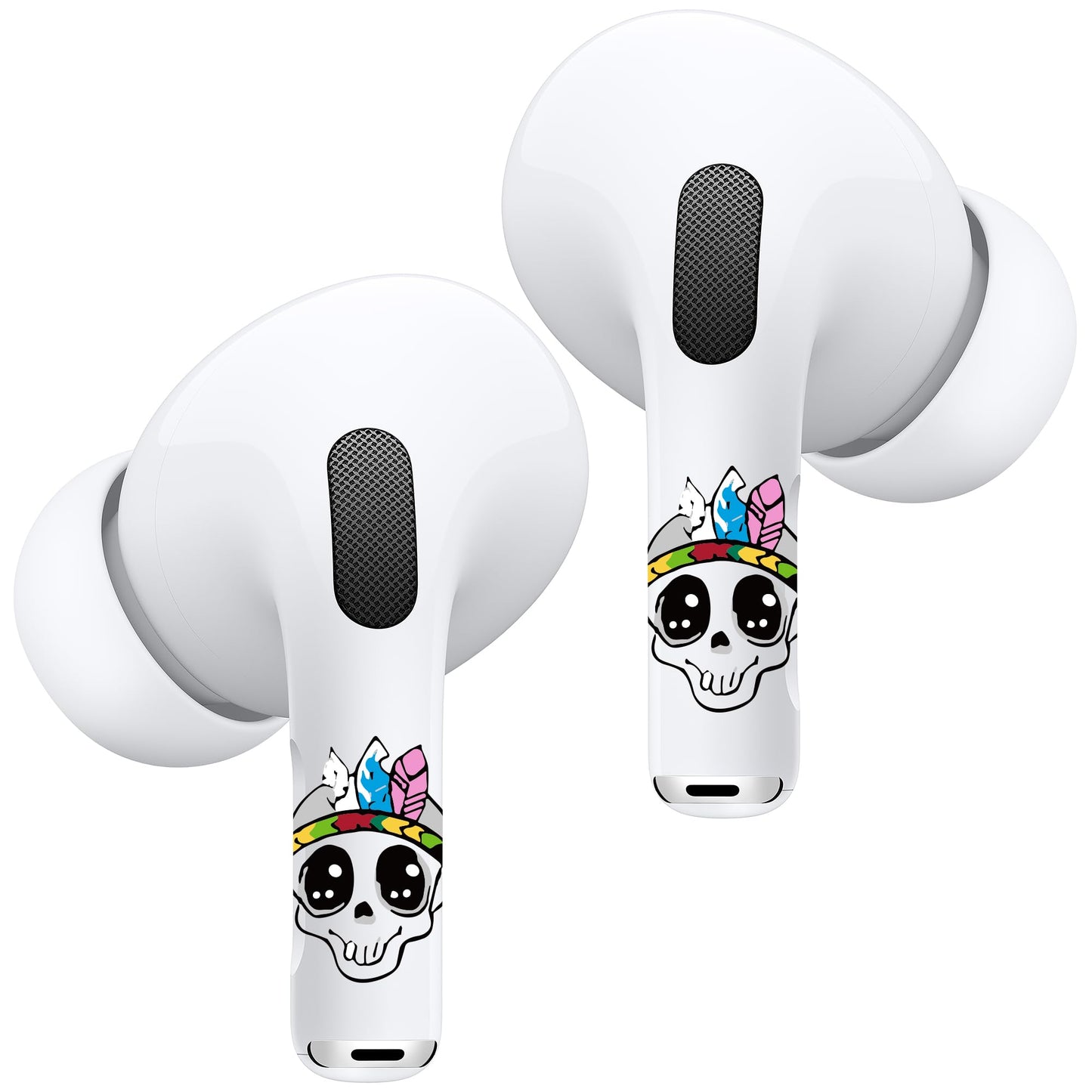 RockMax Universal Skin for AirPod Pro 2, Helps to Identify, Skull Sticker Cover for AirPods Pro 3/2/1 and Gen 1/2/3/4, Stylish Gift for Birthday
