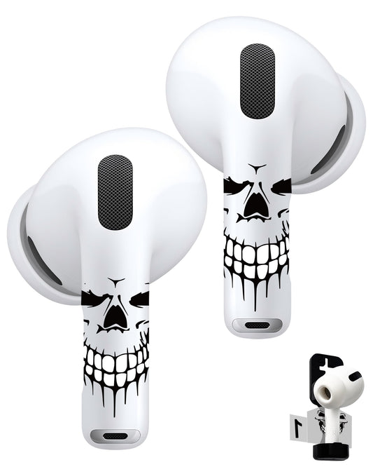 RockMax for AirPods 4 Skin, Black Skull Decal Sticker for Air Pods 4th Gen, Durable Tattoo Wrap, Case Friendly, Easy to Identify, Compatible with AirPods 1/2/3/4 and AirPods Pro 1/2/3(Universal Fit)