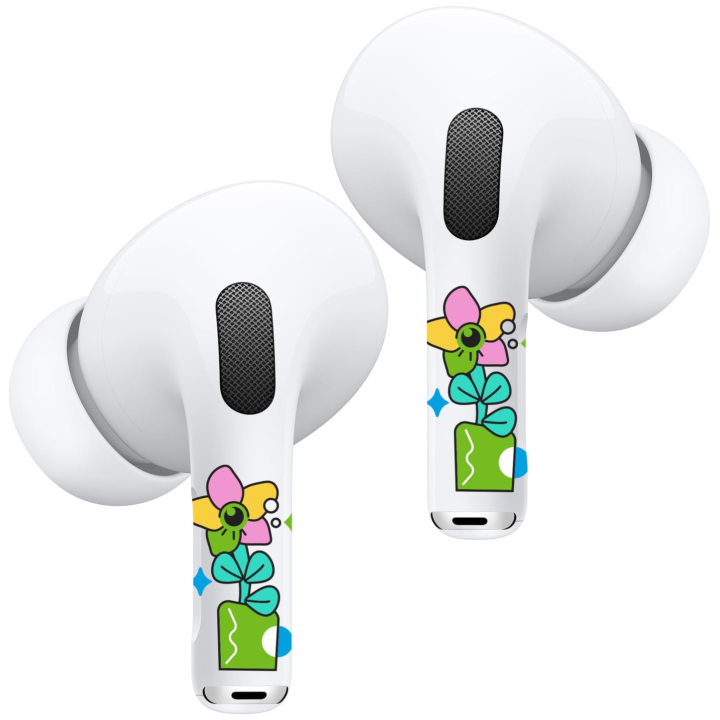 RockMax for AirPods 4 Skin, Easy to Identify, Universal Fit for AirPods Pro 3/2/1 and Gen 1/2/3/4, Floral Sticker Cover, Girly Gifts for Birthday and Party