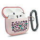 RockMax for AirPods 4 Case Cover with Art Skin, Cute TPU AirPods Case with Keychain Hook, Semi-Transparent Decorative Case for Women, Leopard, Clear Pink
