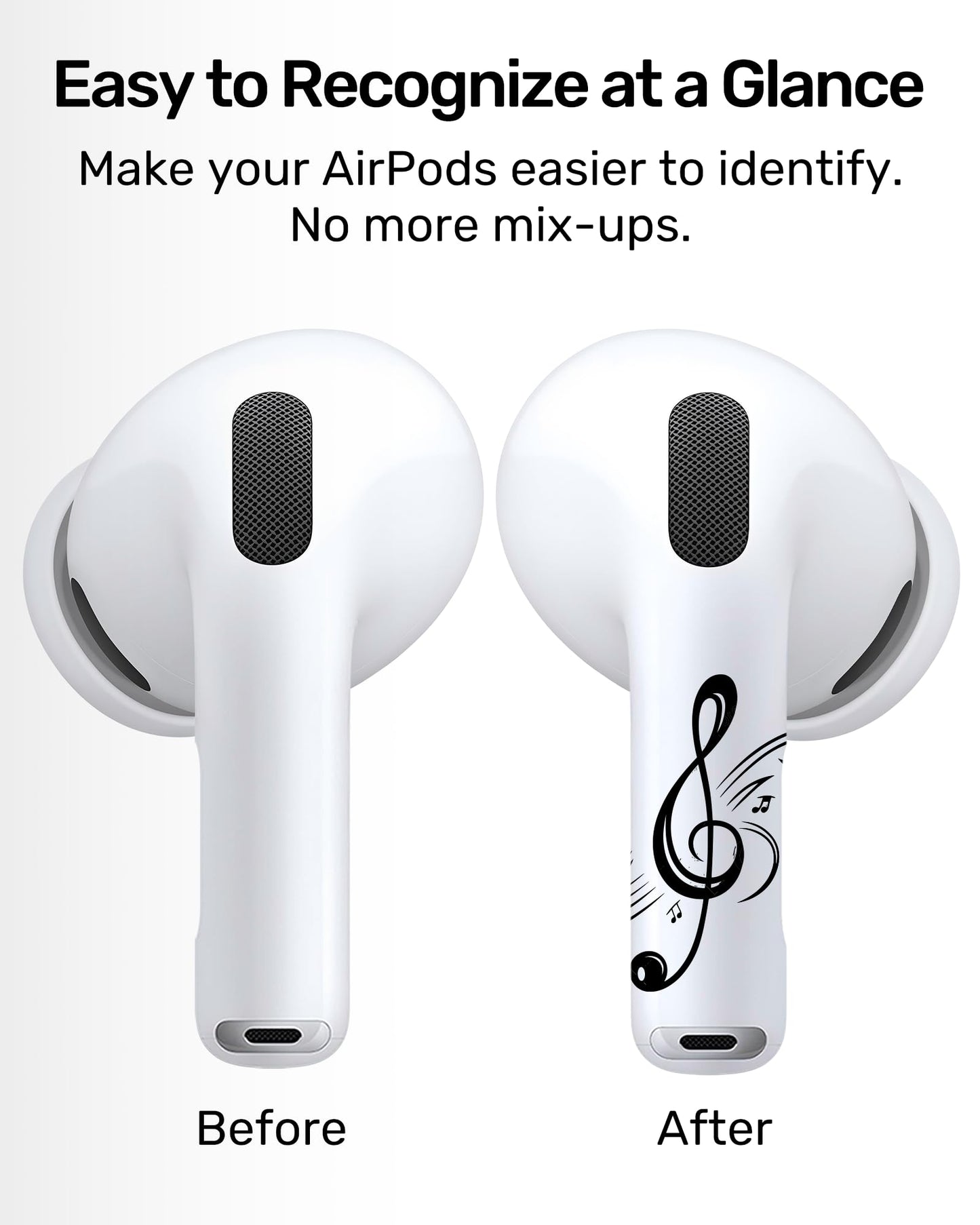 RockMax for AirPod Stickers, No More Mix-Ups, Universal Fit for AirPods Pro 3/2/1 and Gen 1/2/3/4, Number 1 Skin Cover, Custom Gift for Women and Teens