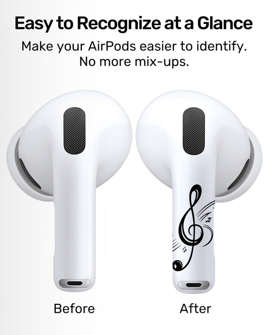 RockMax for AirPod Stickers, No More Mix-Ups, Universal Fit for AirPods Pro 3/2/1 and Gen 1/2/3/4, Number 1 Skin Cover, Custom Gift for Women and Teens