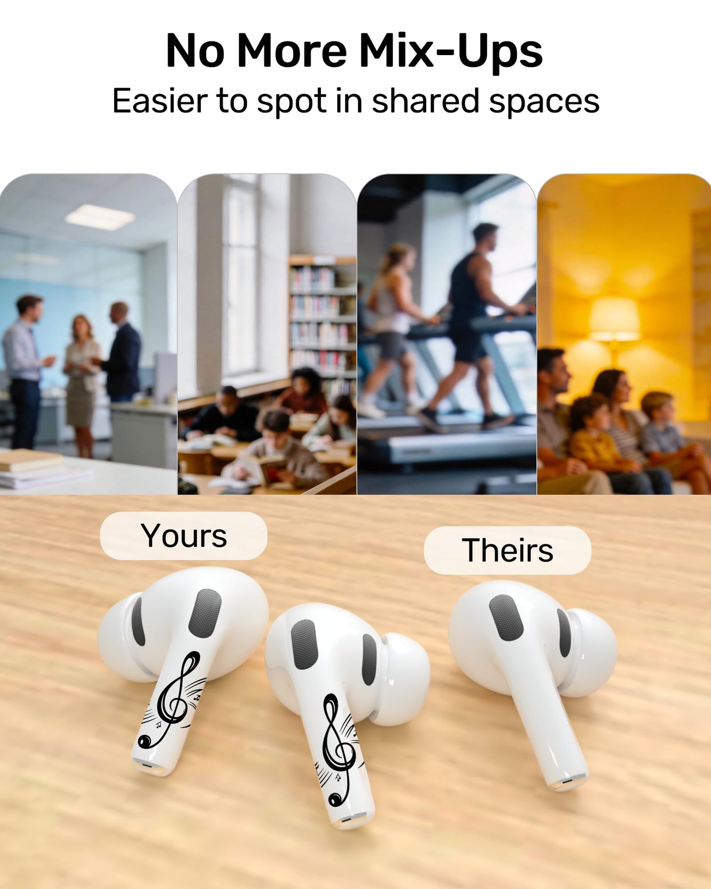 RockMax for AirPod Stickers, No More Mix-Ups, Universal Fit for AirPods Pro 3/2/1 and Gen 1/2/3/4, Number 1 Skin Cover, Custom Gift for Women and Teens