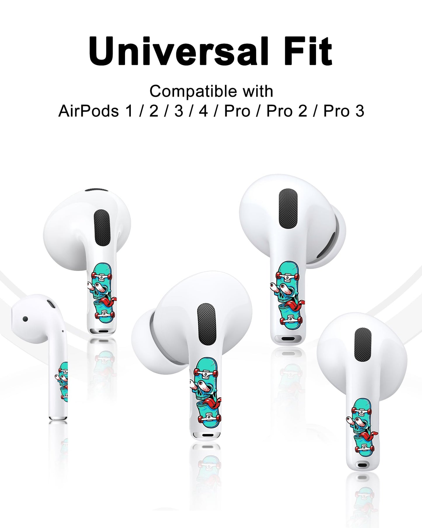 RockMax for AirPods Pro 2 Skin, Easy to Spot, Universal Fit for AirPods Pro 3/2/1 and Gen 1/2/3/4, Skateboard Sticker Cover, Unique Gift for Women and Men
