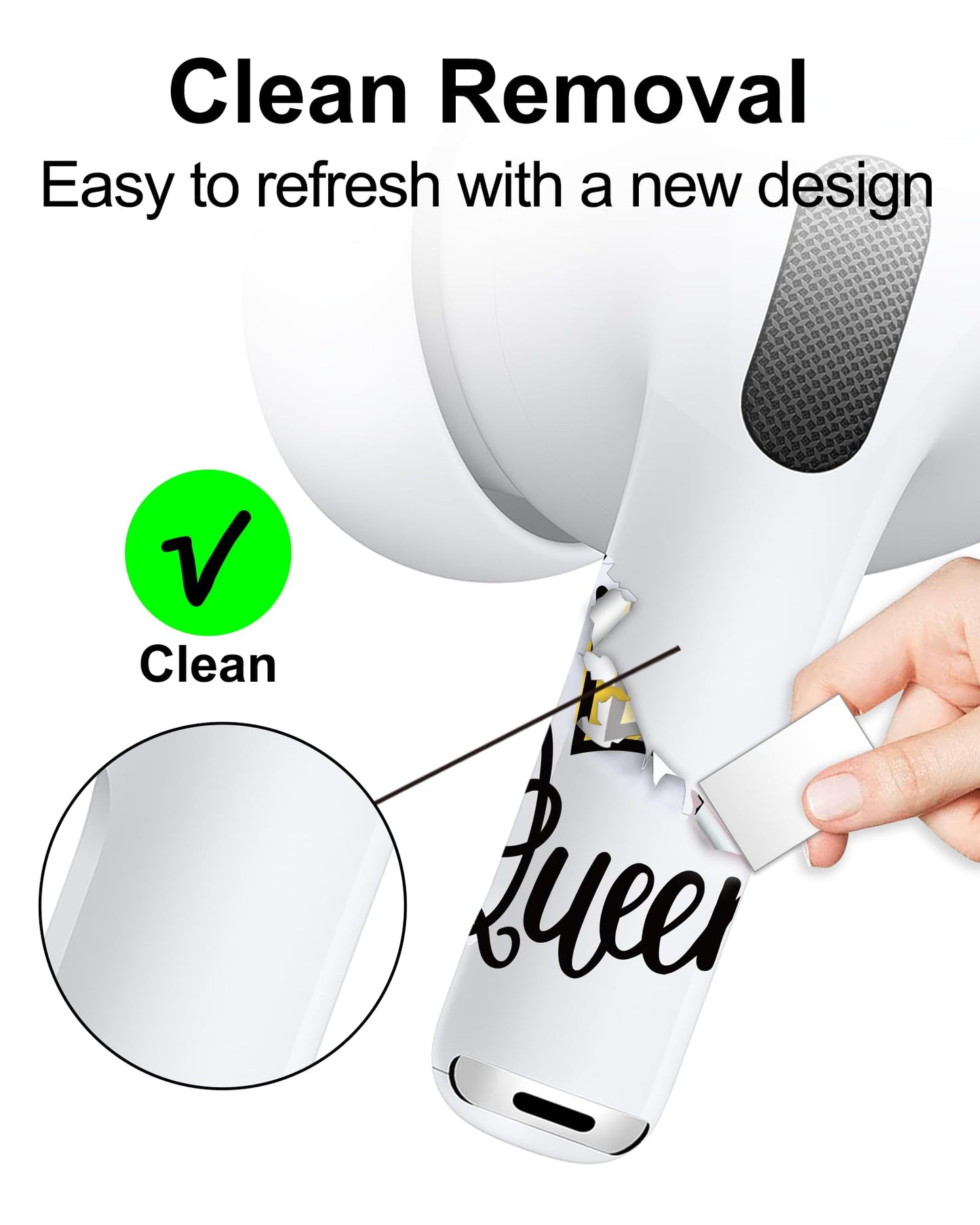 RockMax for AirPods 4 Skin，Universal Crown Decal Sticker for AirPods Pro 3/2/1, Gen 4/3/2/1, Compatible with AirPod Case Cover, Fashion Tattoo Wrap, Never Mix Up