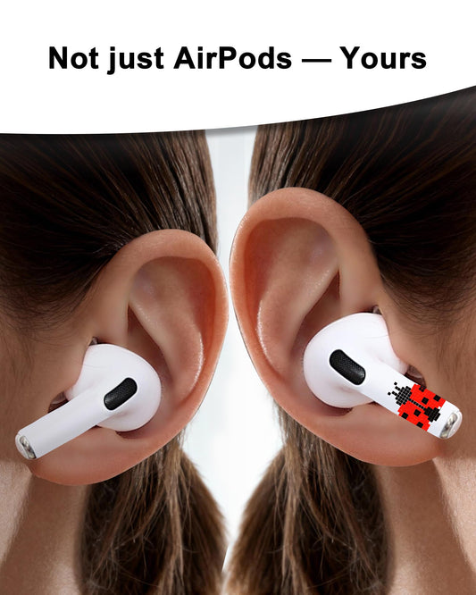 RockMax for AirPods 4 Skin Wraps, Helps Avoid Mix-Ups, Universal Fit for AirPods Pro 3/2/1 and Gen 1/2/3/4, Ladybug Sticker Cover, Gift for Women and Teens