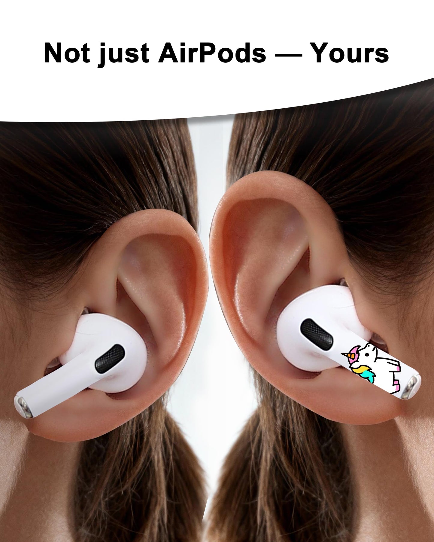 RockMax for Universal AirPod Skin, Quickly Recognizable, for AirPods Pro 3/2/1 and Gen 1/2/3/4, Unicorn Sticker Cover, for Women and Teens