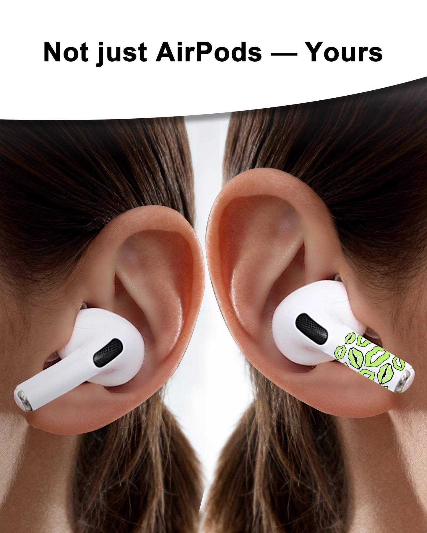 RockMax for AirPod Skins, Glow in The Dark Decal Stickers for Ear Buds, DIY Lips Tattoo for AirPods Pro 1/2/3 & AirPod 1/2/3/4, Universal Fit, Easy to Identify and Install