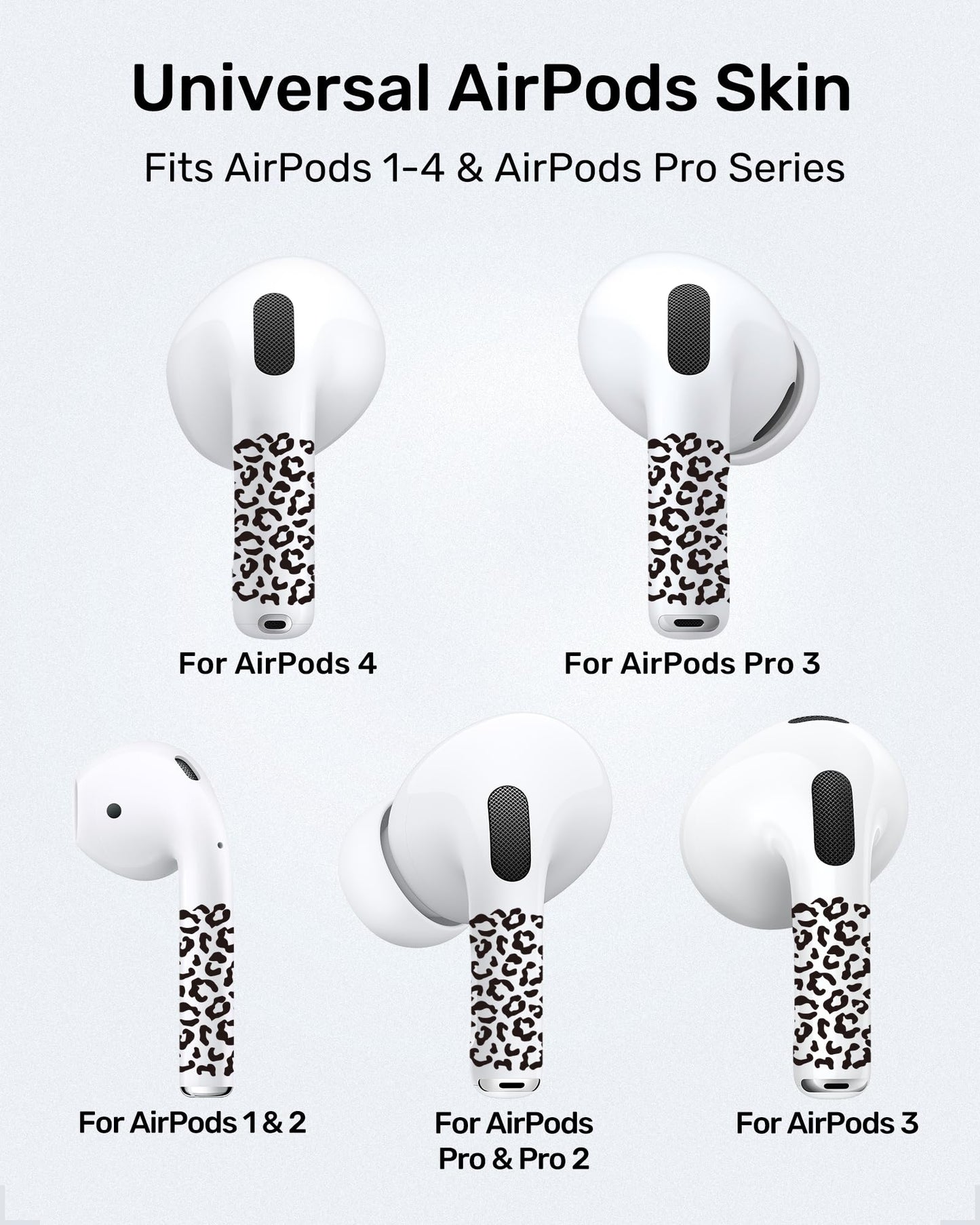 RockMax for AirPods 4 Skin，Universal Decal Sticker for AirPods Pro/Pro 2/Pro 3, Gen 1/2/3/4, Compatible with Clear AirPod Case, Durable Tattoo Wrap, Easy to Identify