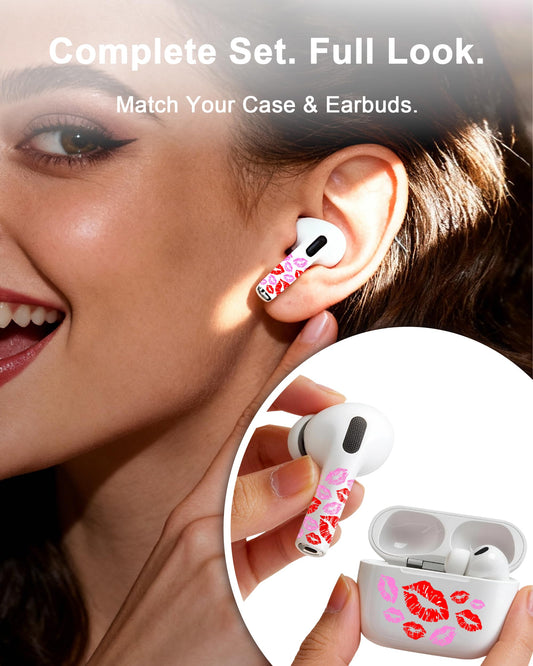 ROCKMAX Leopard Print Skin Set for AirPods, Earbud + Charging Case Stickers with Applicator & Spare, Universal Fit for AirPods 1/2/3/4 & Pro/Pro 2/Pro 3, Removable, Water-Resistant, No Interference