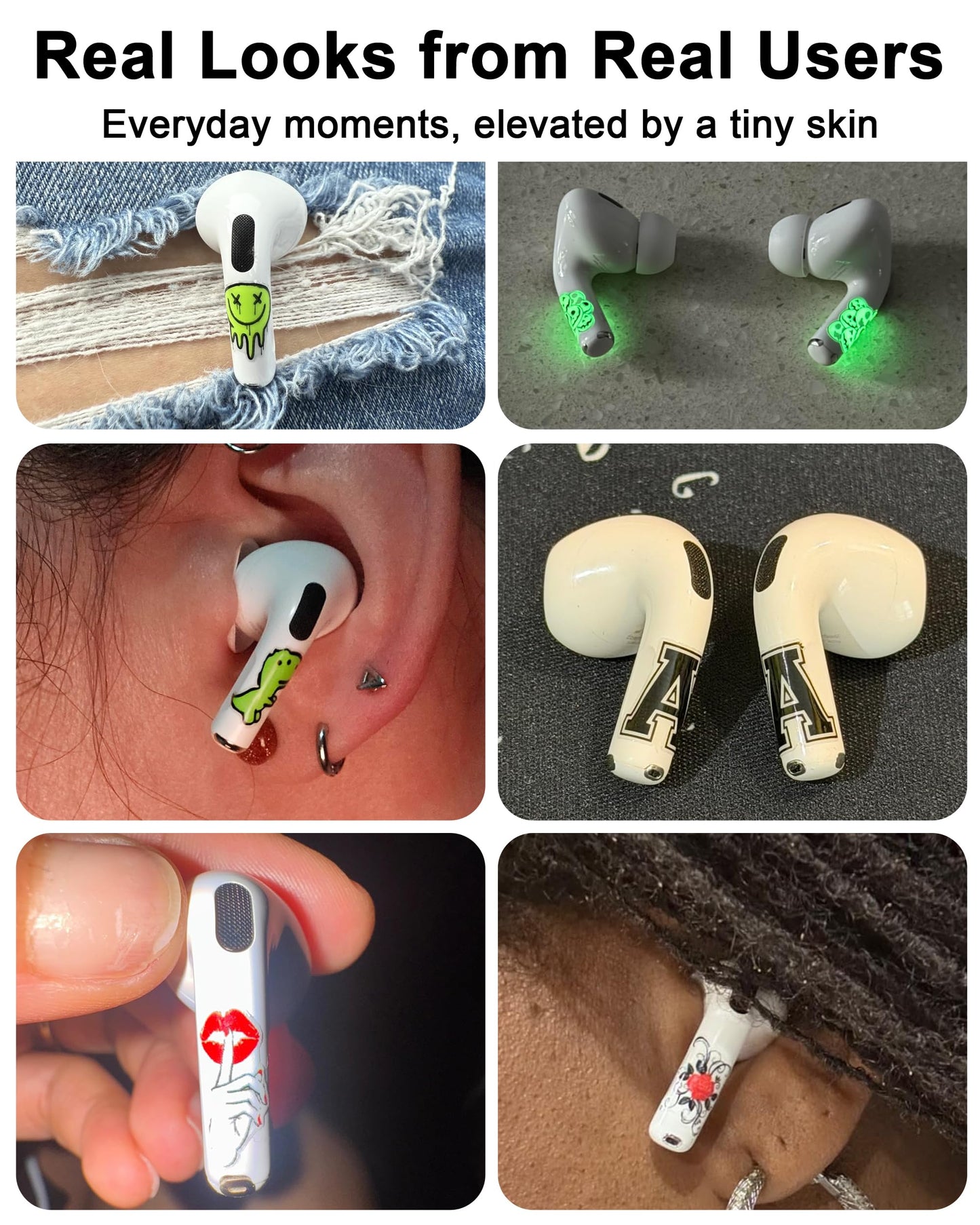 RockMax for AirPods Pro 2 Skin, Easy to Spot, Universal Fit for AirPods Pro 3/2/1 and Gen 1/2/3/4, Game Sticker Cover, Unique Gift for Women and Men