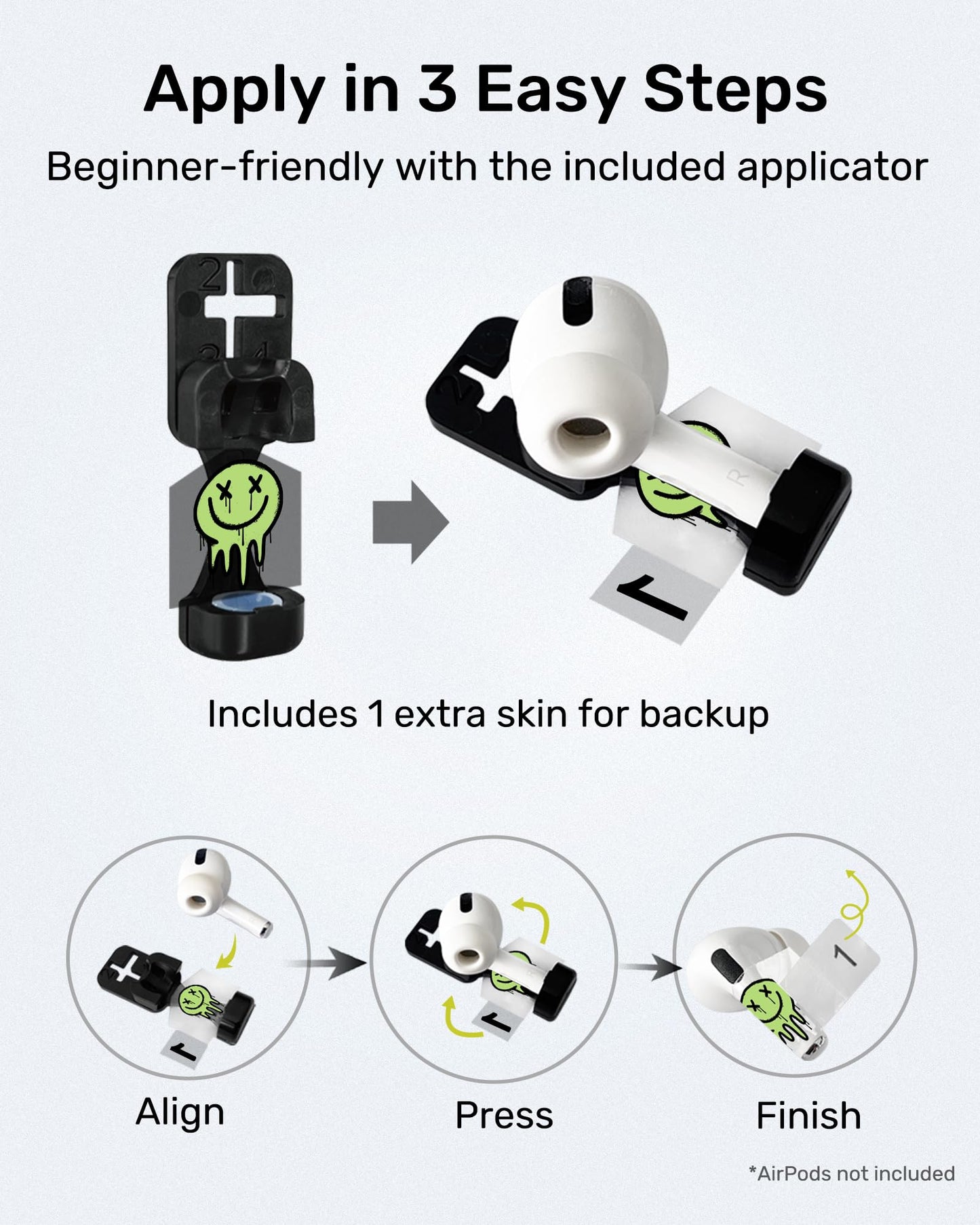 RockMax Glowing Spider Skin for AirPods, Easy to Identify, Universal Sticker Wraps for AirPods Pro 3/2/1 and Gen 1/2/3/4, Cute Earbud Accessories