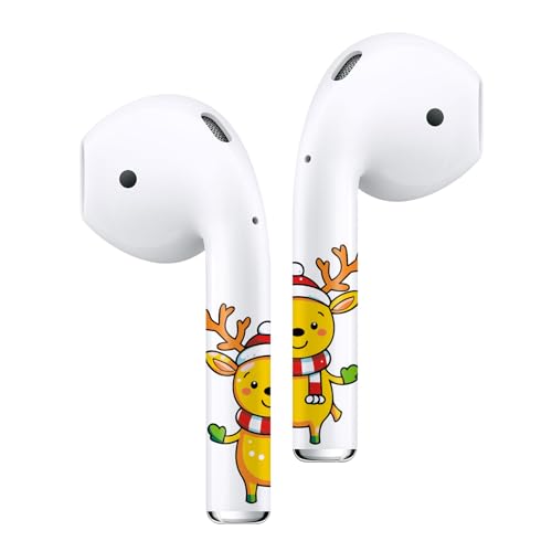 ROCKMAX Accessories for AirPods 2 Skin, Yellow Deer Christmas Decor Sticker Wrap for Men, Women, Boys and Girls Gift, Unique Tattoos Compatible to AirPods 2nd Generation Case Cover