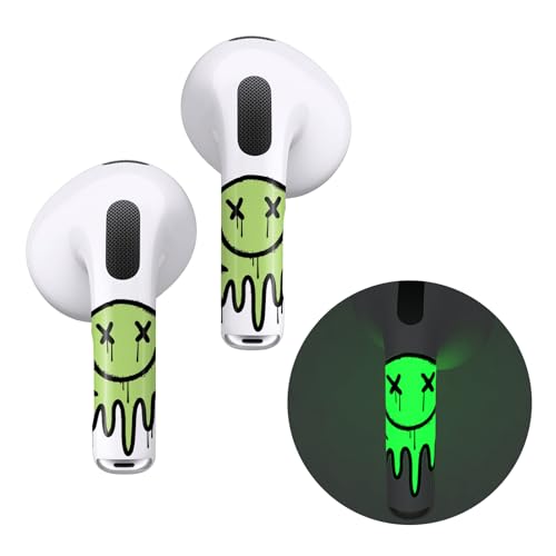 ROCKMAX for AirPods 3 Skin, Custom AirPods 3rd Generation Accessories for Boys and Girls Gift, Smiley Face Sticker Wraps Compatible to Earbuds Case Cover, Glowing Decor with Cleaning Kits