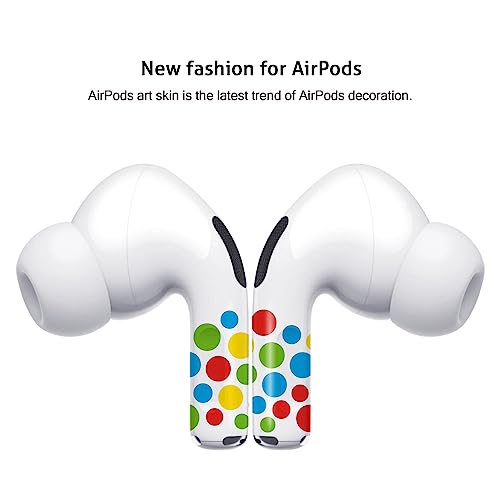 ROCKMAX for AirPods Pro Skin, Funny Stickers for AirPods Pro 2nd Generation Earpods, Ear Buds Anti-Lost Wrap Compatible to AirPods Pro, Includes Cleaner and Apply Tool- Polka Dot