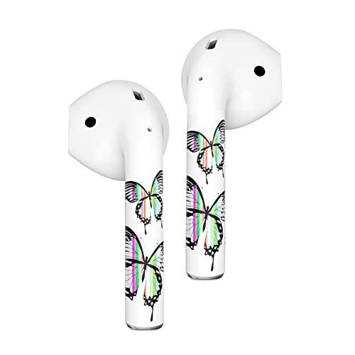 ROCKMAX Holographic Stickers for AirPods 2, Premium Butterfly AirPods Skins, New AirPods Wrap Skin with Built-in Applicator (245LS)